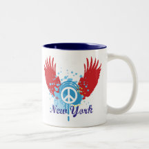 New York Peace Sign Coffee Mugs