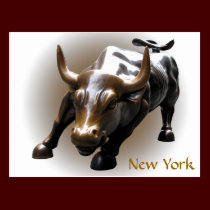 New York Postcard Bull Statue NYC Souvenir Card postcards