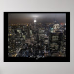 New York Poster Cityscape New York Night Print