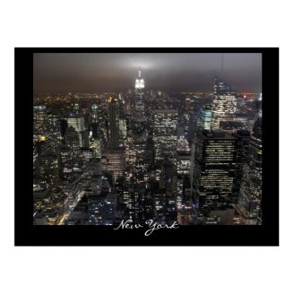 New York Poster Cityscape New York Night Print