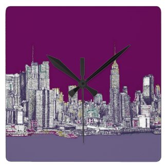 New York purple lilac Wallclocks