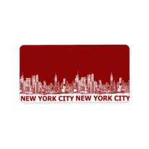 New York red maroon Custom Address Labels