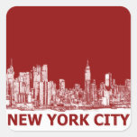 New York red maroon Square Sticker