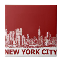 New York red maroon Tile