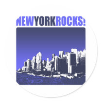 New York Rocks! Round Stickers