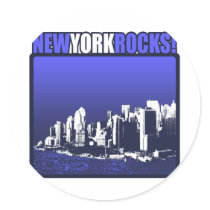 New York Rocks! Round Stickers