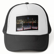 New York Skyline at Night Empire State Trucker Hats