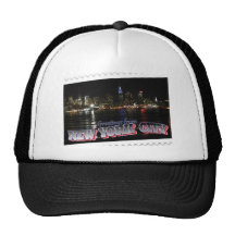 New York Skyline at Night Empire State Trucker Hats