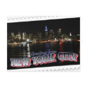 New York Skyline at Night Empire State postcards