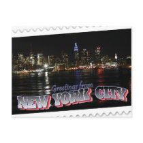 New York Skyline at Night Empire State postcards by jabigalke New York Skyline at Night Empire State postcards