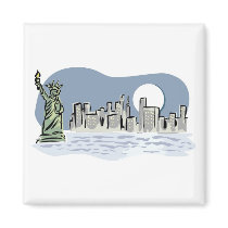 New York Skyline by Moonlight magnets