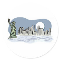 New York Skyline by Moonlight stickers