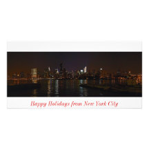 New York skyline photo Happy Holidays card Personalized Photo Card