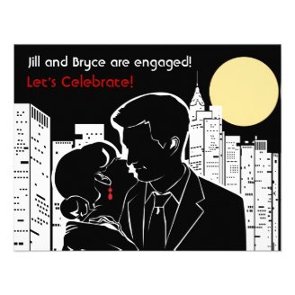 New York Skyline Silhouette Personalized Invite