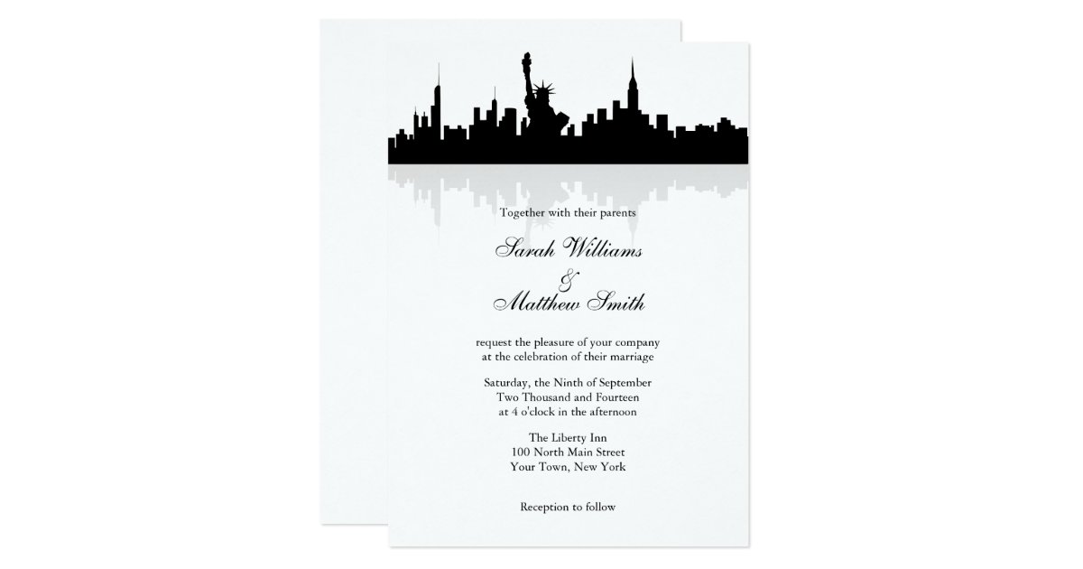 New York Skyline Wedding Invitations Zazzle