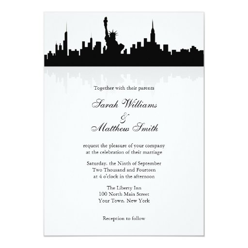 New York Skyline Wedding Invitations Zazzle