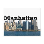 New York skyline with "Manhattan" in the sky above Post Card