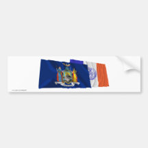 New York State and New York City Flags Bumper Stickers