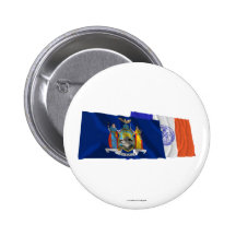 New York State and New York City Flags Pin