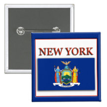 New York State Flag Design Button