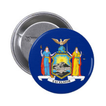 New York State Flag Pinback Button