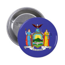 New York state flag Pinback Buttons