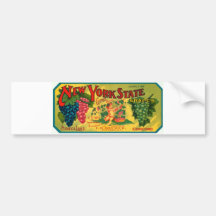 New York State Grapes Ad vintage label Bumper Sticker