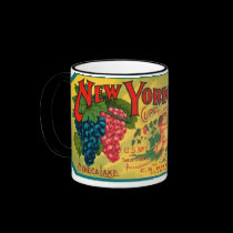 New York State Grapes Ad vintage label mugs