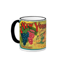New York State Grapes Ad vintage label mugs