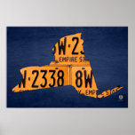 New York State License Plate Map Canvas Print