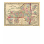 New York State Map by Mitchell t-shirts