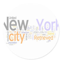 New York Round Stickers
