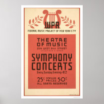 New York Theatre Music 1940 WPA Print