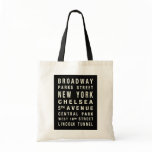NEW YORK TRAIN SCROLL TOTE CANVAS BAGS