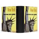 New York United Air Lines Statue Of Liberty 3 Ring Binders