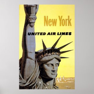 New York United Air Lines Statue Of Liberty print