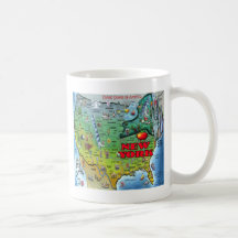 New York USA Map Mugs