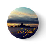 New York Waterfront Sunset Button