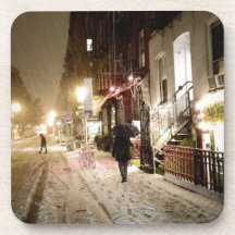 New York Winter - Snow on the Lower East Side Drink Coaster