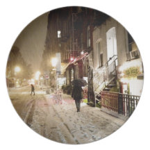 New York Winter - Snow on the Lower East Side Plates