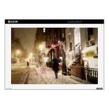New York Winter - Snow on the Lower East Side Decal For 17" Laptop