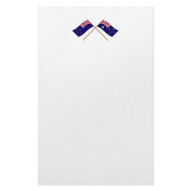 New Zealand and Australia Crossed Flags Personalized Stationery