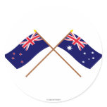 New Zealand and Australia Crossed Flags Stickers