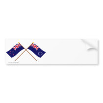 New Zealand and Cook Islands Crossed Flags bumper stickers by Vexillophile New Zealand and Cook Islands Crossed Flags bumper stickers