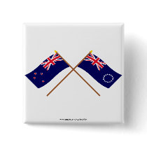 New Zealand and Cook Islands Crossed Flags buttons by Vexillophile New Zealand and Cook Islands Crossed Flags buttons