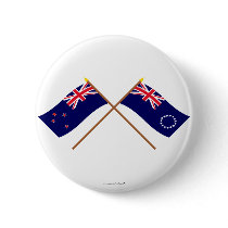 New Zealand and Cook Islands Crossed Flags buttons by Vexillophile New Zealand and Cook Islands Crossed Flags buttons