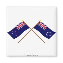 New Zealand and Cook Islands Crossed Flags magnets by Vexillophile New Zealand and Cook Islands Crossed Flags magnets