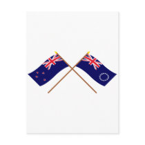 New Zealand and Cook Islands Crossed Flags postcards by Vexillophile New Zealand and Cook Islands Crossed Flags postcards