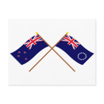 New Zealand and Cook Islands Crossed Flags postcards by Vexillophile New Zealand and Cook Islands Crossed Flags postcards