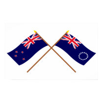 New Zealand and Cook Islands Crossed Flags posters by Vexillophile New Zealand and Cook Islands Crossed Flags posters